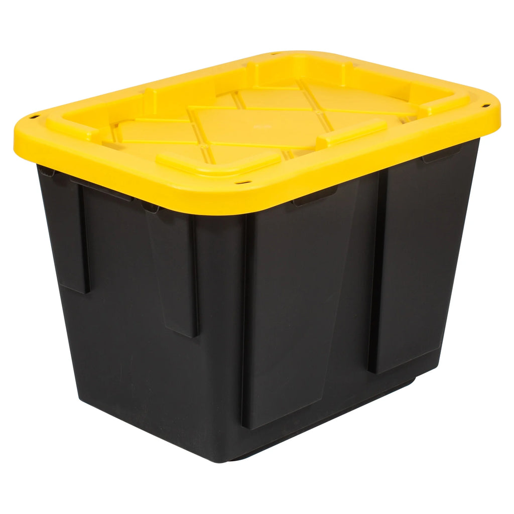 12-Gallon Black/Yellow Pack Of 4 Storage Totes M994