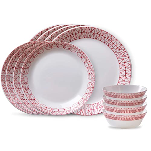 12-Pc Dinnerware Set, Service for 4, Glass Plate & Bowl Set N94915