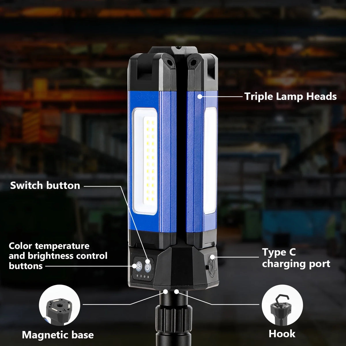 Rechargeable LED Work Light with Tripod 2000 Lumens A6280