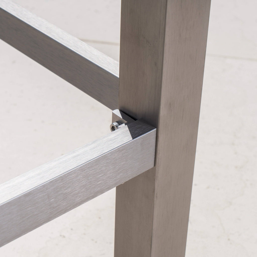 Square Aluminum Bar Table with Glass Top S68537