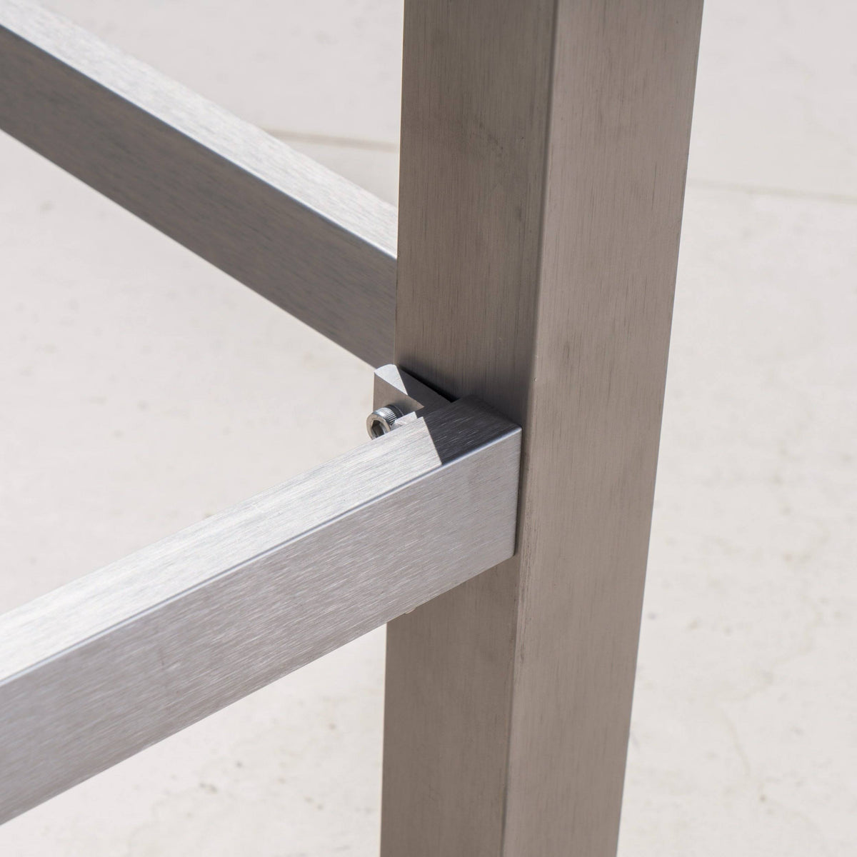 Square Aluminum Bar Table with Glass Top S68537