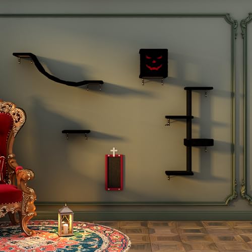 Black Cat Wall Shelves Set of 5 E447068
