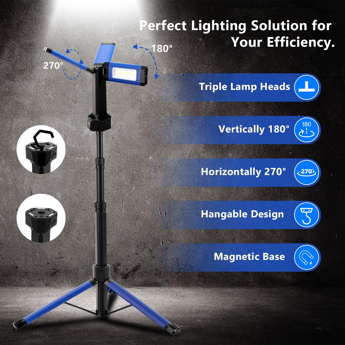 Rechargeable LED Work Light with Tripod 2000 Lumens A6280