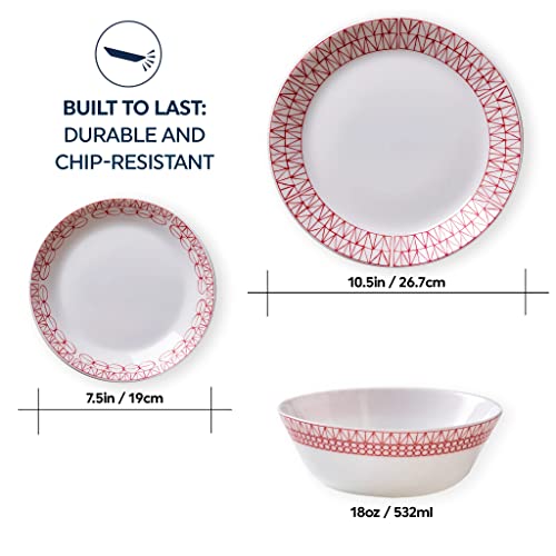 12-Pc Dinnerware Set, Service for 4, Glass Plate & Bowl Set N94915