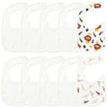 10 Pcs White Cotton Waterproof Baby Bibs O4969