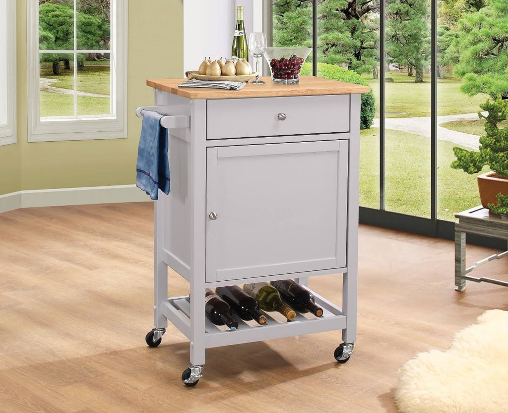 Kitchen Cart with Wooden Top U9007