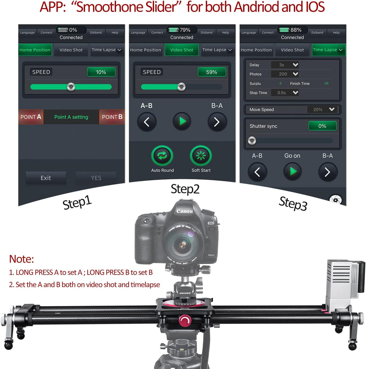 Motorized Carbon Fiber Camera Slider I66309