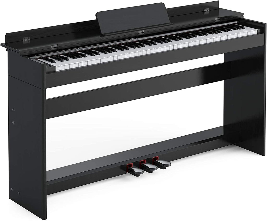 White 88-Key Weighted Digital Piano with 3-Pedal Unit Board, LCD Screen, Power Adapter, 53.5x29.9x12.2'' P373