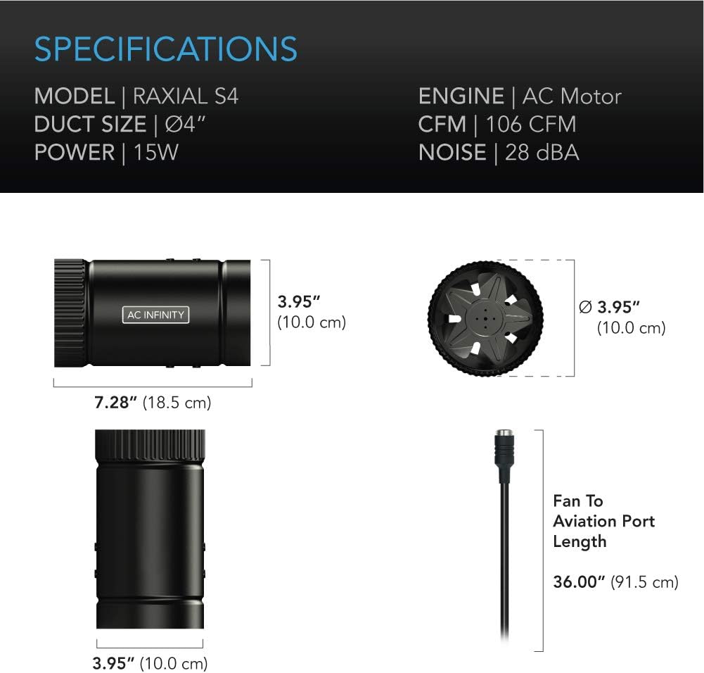 4” Inline Booster Duct Fan with Speed Controller M7982