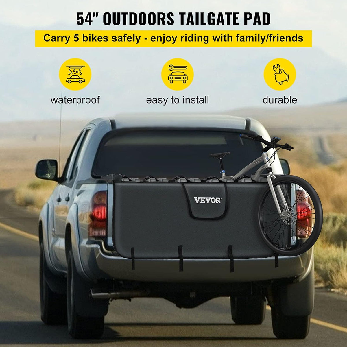 Tailgate Pad for Bikes, Carries UP to 5 Mountain Bikes, 54 Bike Pickup Pad D23599
