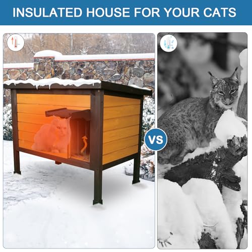 Outdoor Insulated Cat House with Escape Door L756