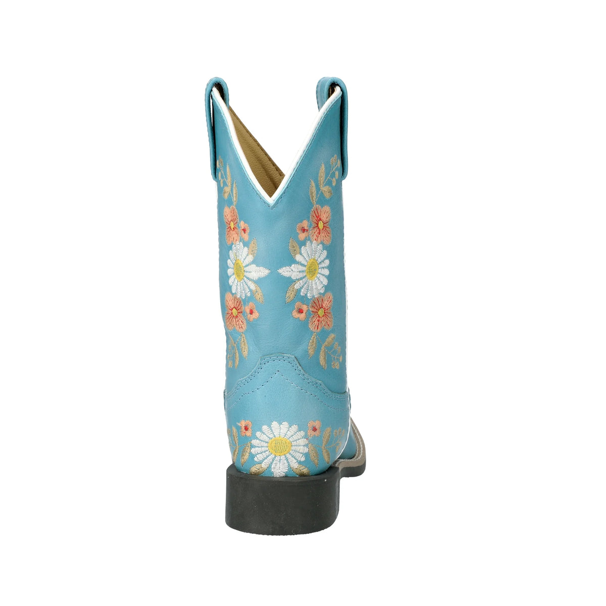 Turquoise Leather Western Boot with Embroidery O340963