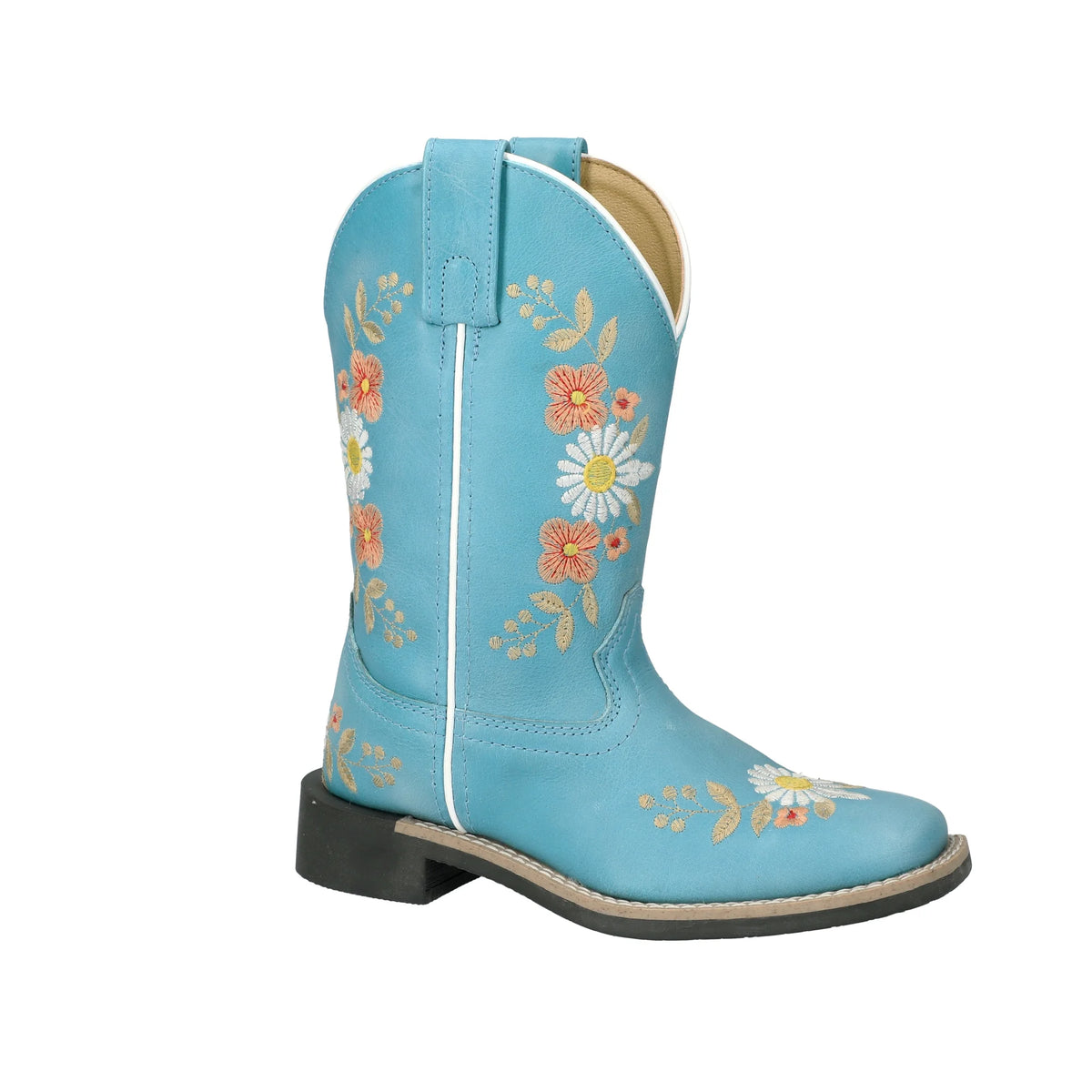 Turquoise Leather Western Boot with Embroidery O340963