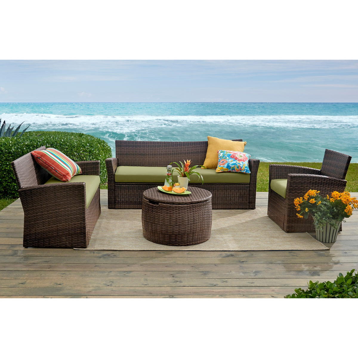 Brown Geranium Loveseat K69932