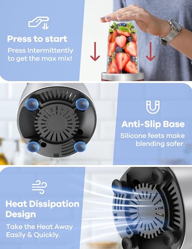 900W 15-Piece Personal Blender and Grinder Combo with 4 BPA-Free Portable Cup V220