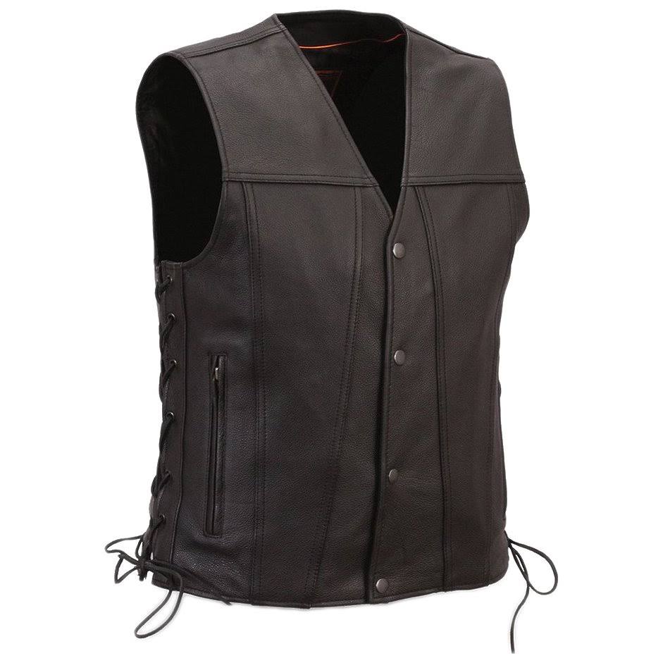 Black 2XL Motorcycle Vest C383