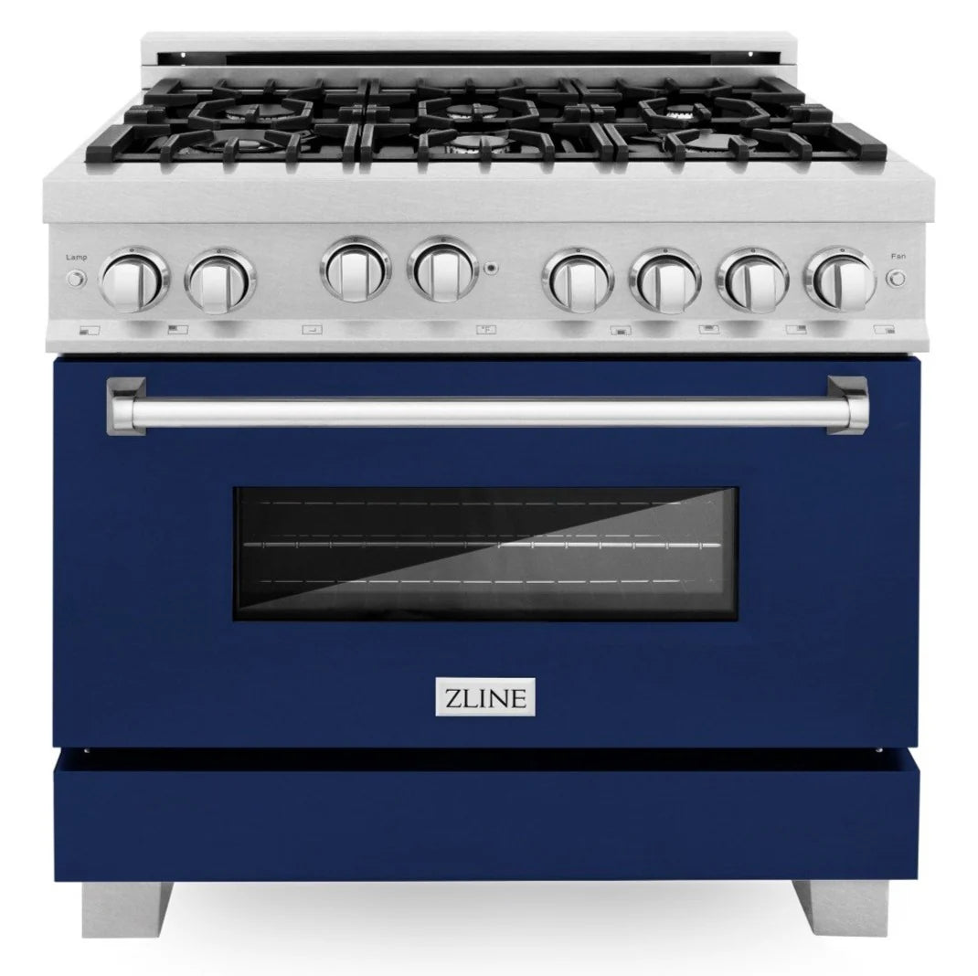 36 in. Gas Range with Blue Gloss Door O1738