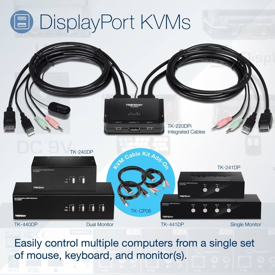 4-Port Dual Monitor DisplayPort KVM Switch U344153