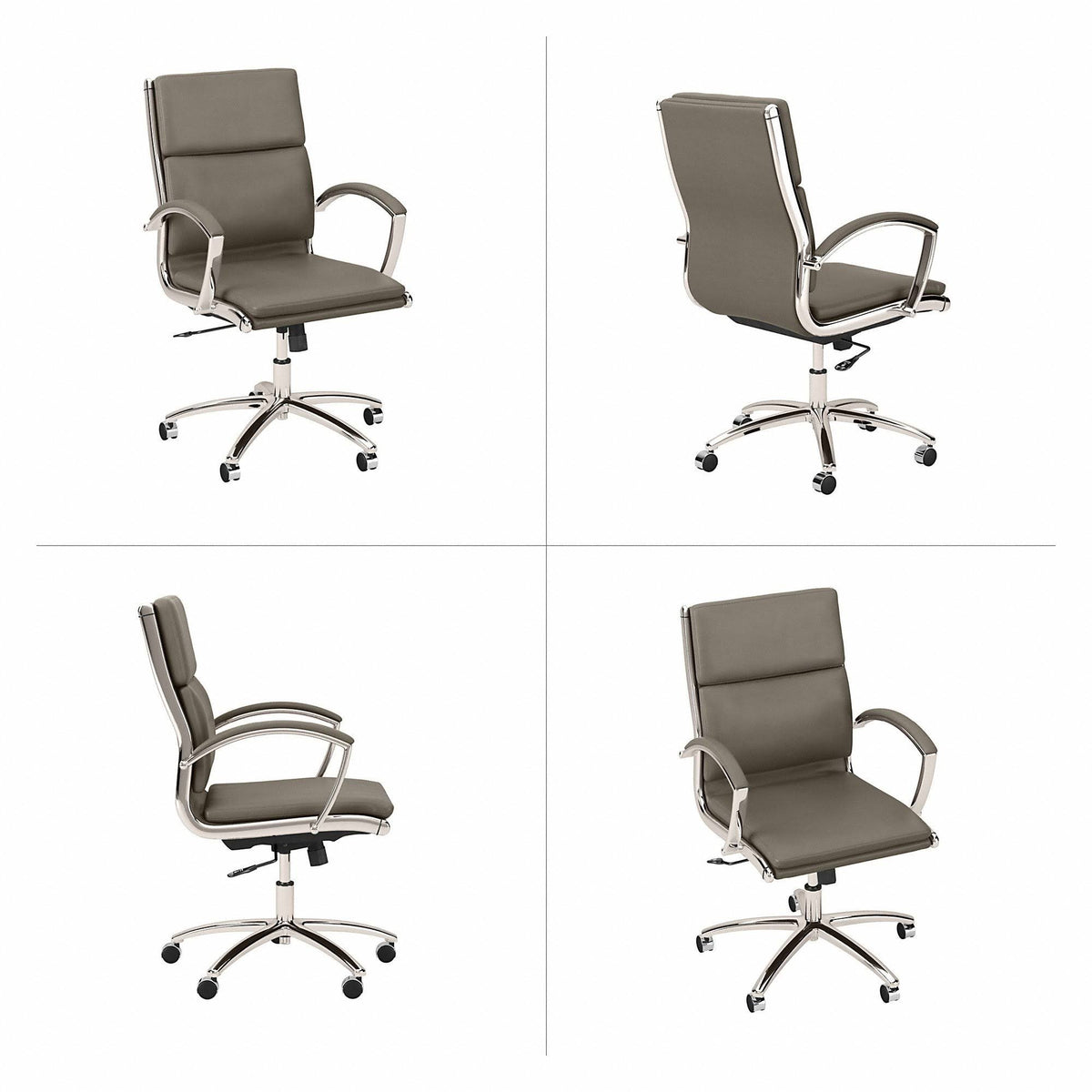 Washed Gray Leather Executive Office Chair V632502