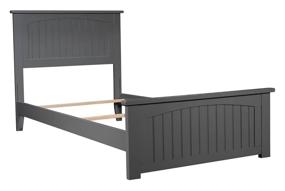 Twin XL Traditional Bed with Foot Board in Grey H594