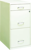 18 Deep 3 Drawer Steel File Cabinet in White C6464