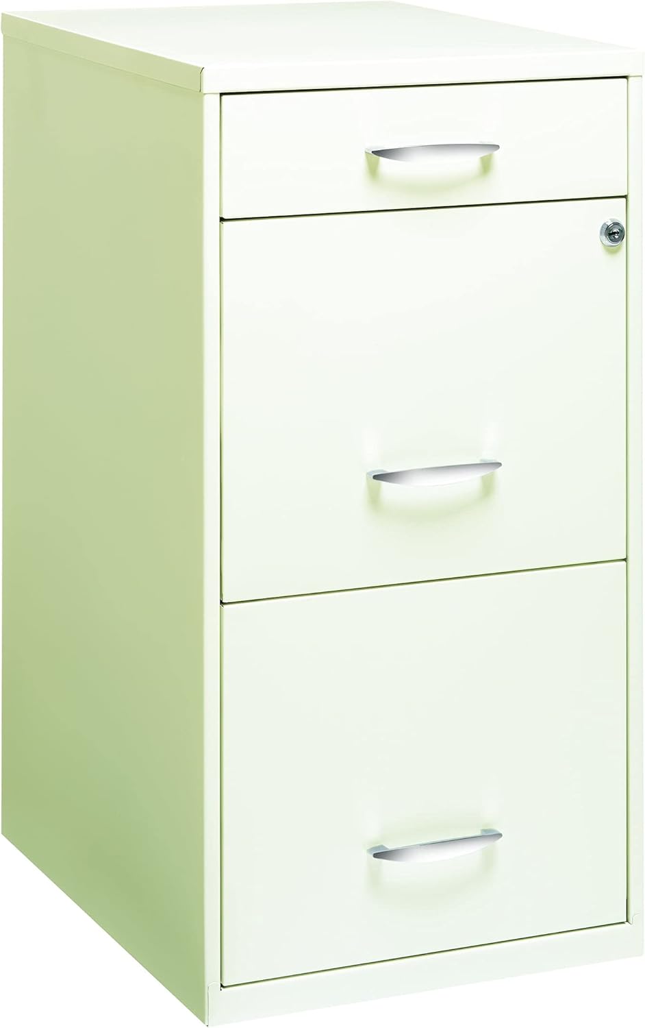 18 Deep 3 Drawer Steel File Cabinet in White C6464