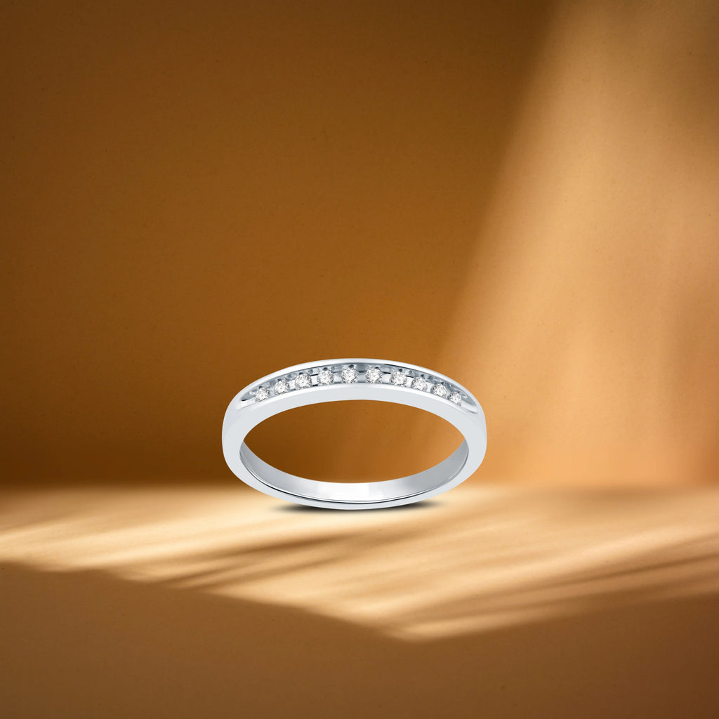 1/10 Carat Round Diamond Sterling Silver Band V33554