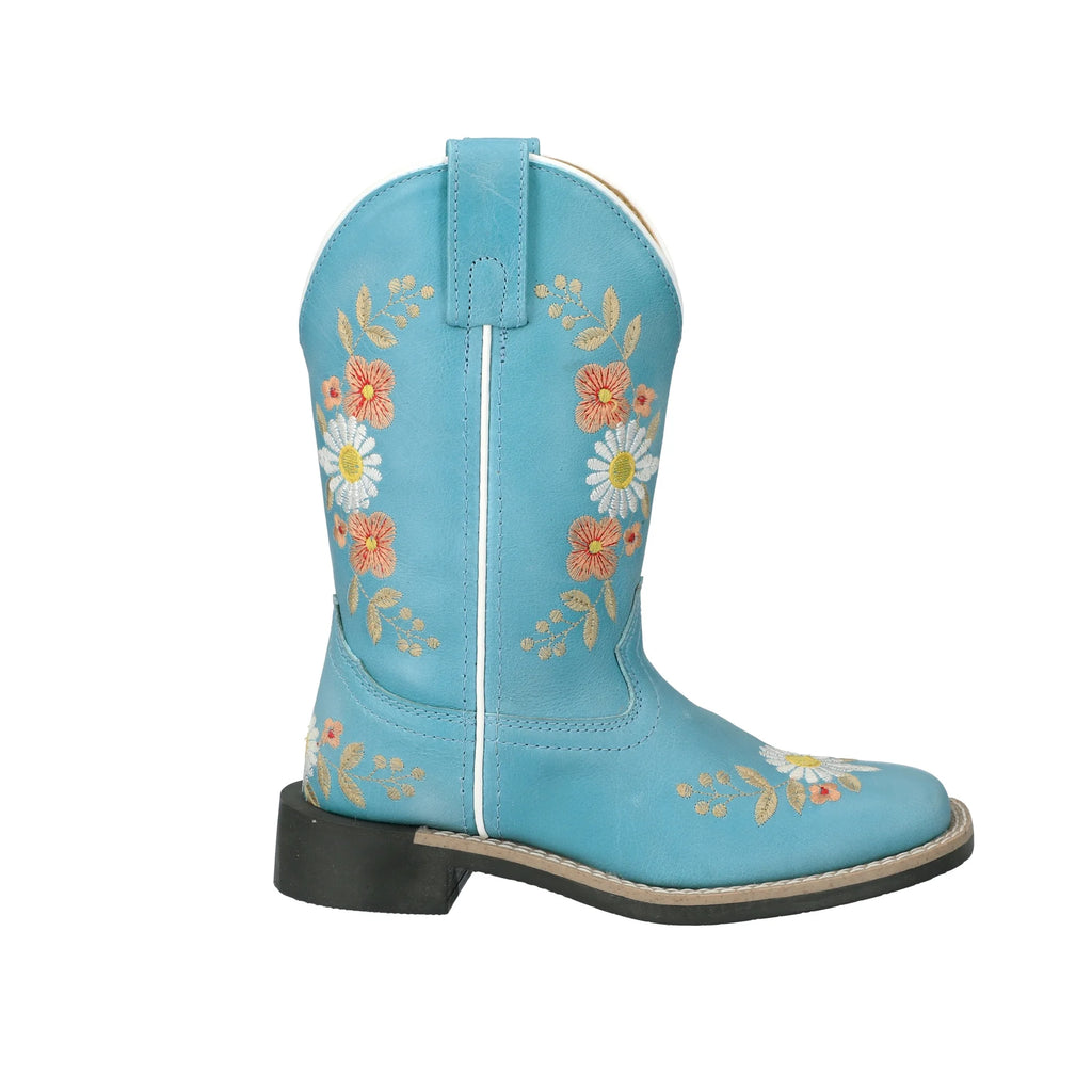 Turquoise Leather Western Boot with Embroidery O340963