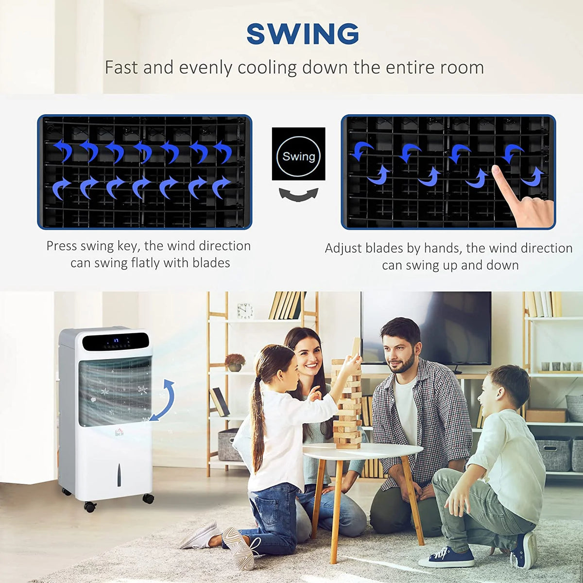 3-In-1 Evaporative Air Cooler Humidifier with Timer P9638