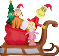 Grinch with Max and Cindy Lou on Sleigh Christmas Inflatable I635233