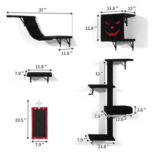 Black Cat Wall Shelves Set of 5 E447068