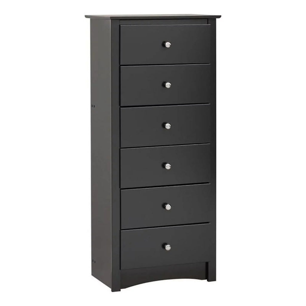 Black 6 Drawers Composite Wood Bedroom Chest D27959