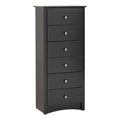 Black 6 Drawers Composite Wood Bedroom Chest D27959