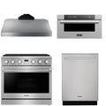 36 Gas Range, Range Hood, Dishwasher and Microwave E606