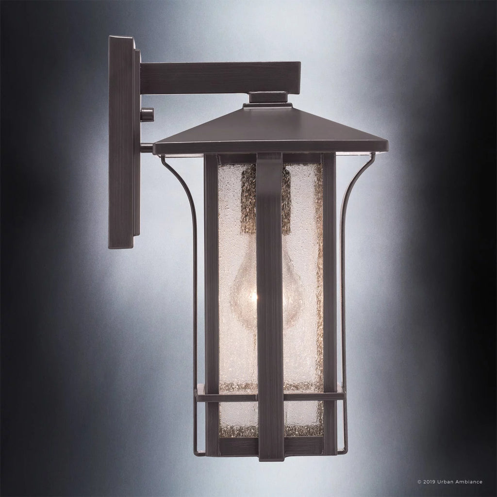 13''H x 7''W Olde Bronze Glass Outdoor Wall Sconce V287116