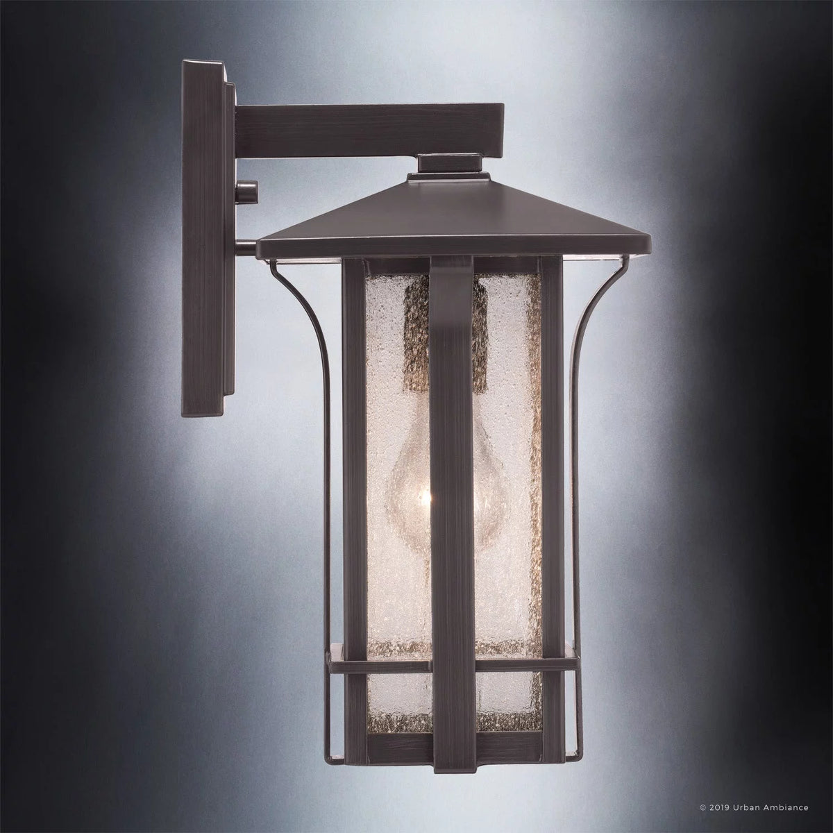 13''H x 7''W Olde Bronze Glass Outdoor Wall Sconce V287116