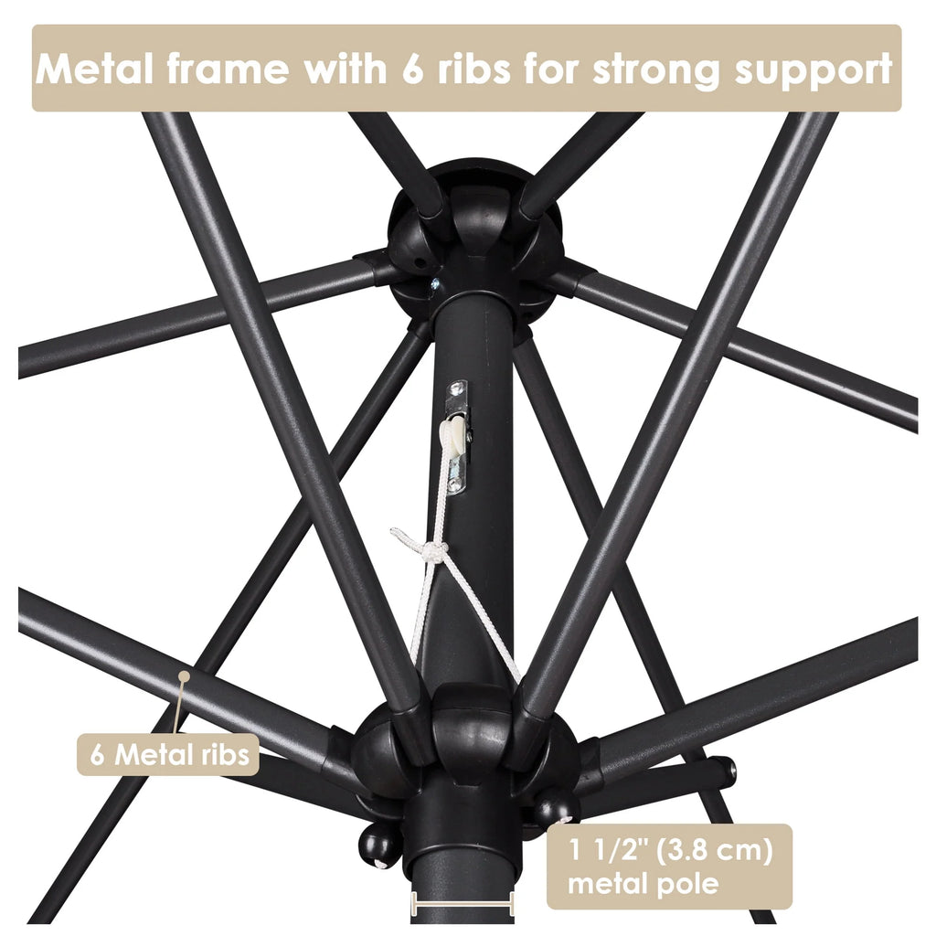 10 Ft 3 Tier Patio Umbrella with Crank Handle R406913