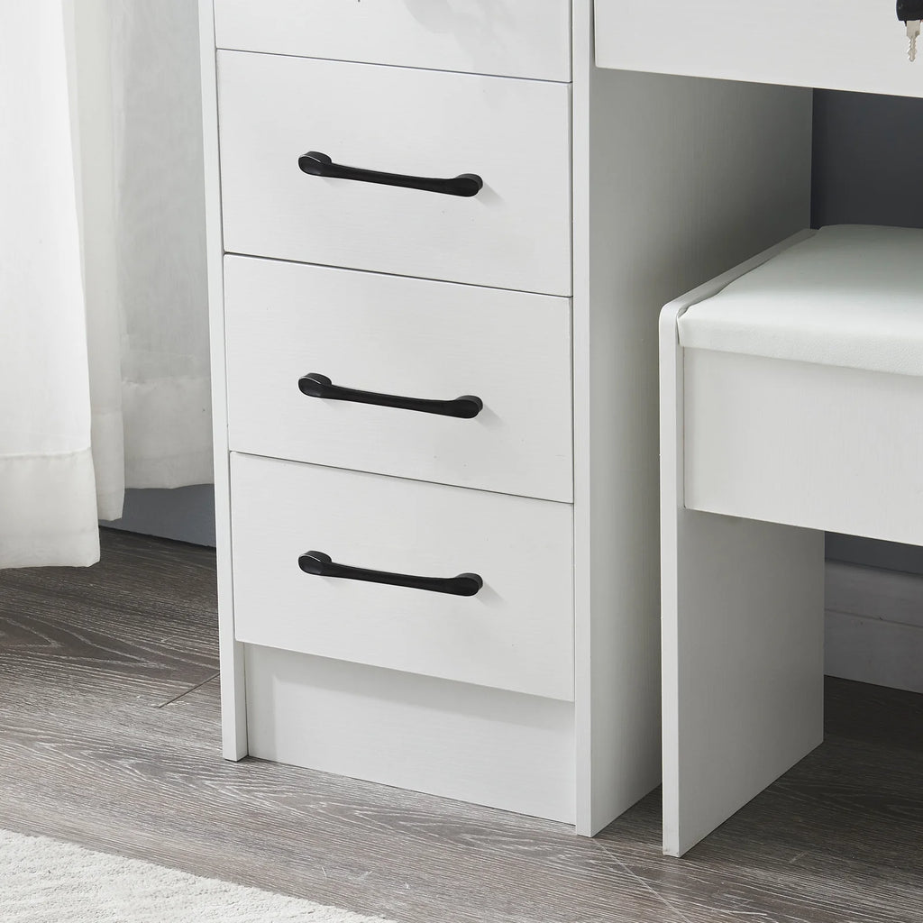 White Vanity Set with Mirror & Lights O904240