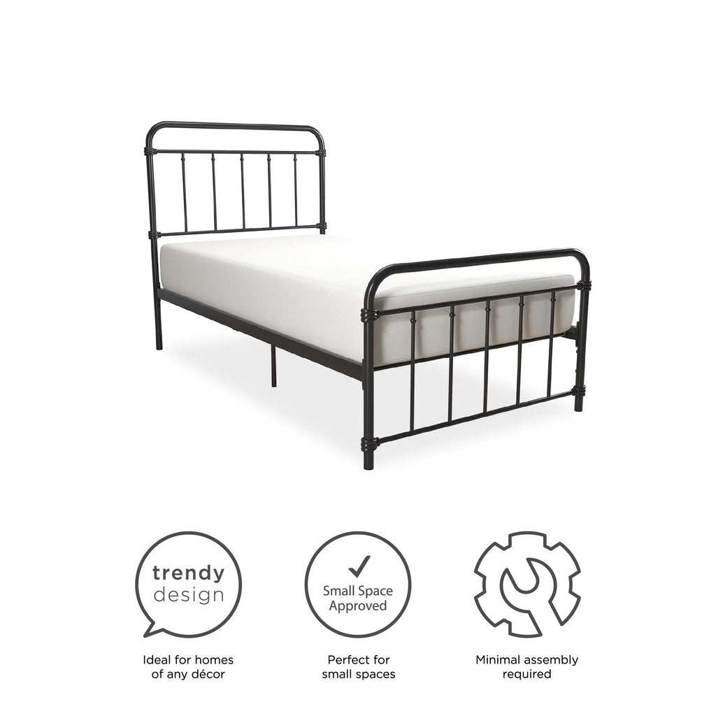 Black Twin Metal Platform Bed Frame X98107
