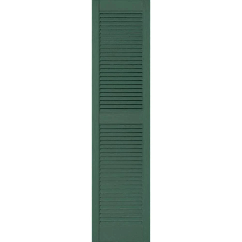 18 inchw x 66 inchh Vinyl Open Louver Shutters with Shutter-Loks, Forest U418902