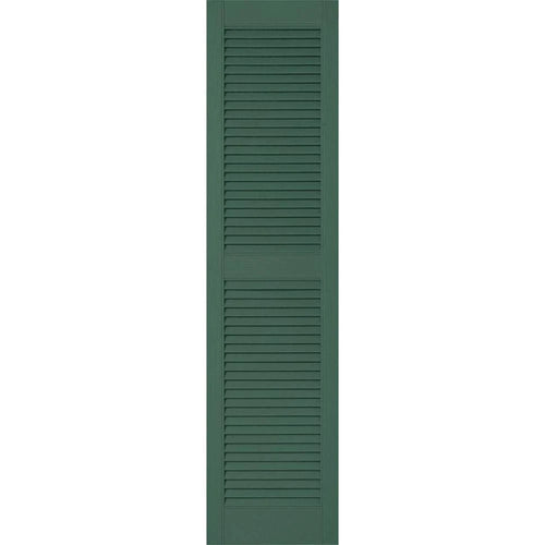 18 inchw x 66 inchh Vinyl Open Louver Shutters with Shutter-Loks, Forest U418902