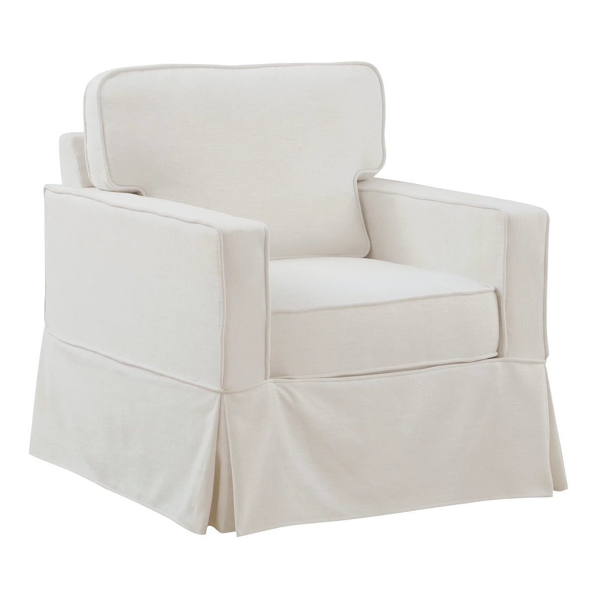 Ivory Fabric Upholstered Armchair W51605