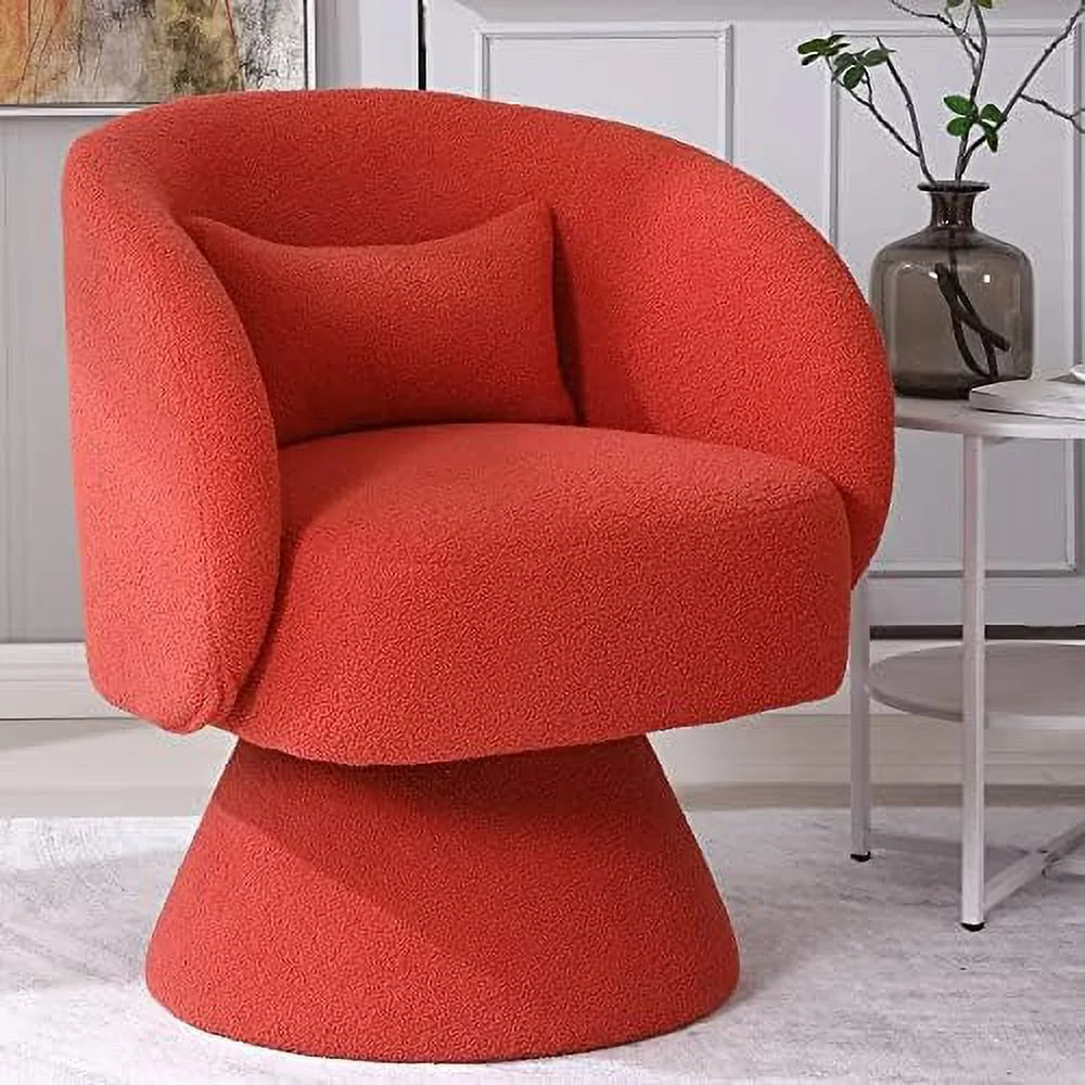 Beige Linen Swivel Barrel Chair Set of 2 T455