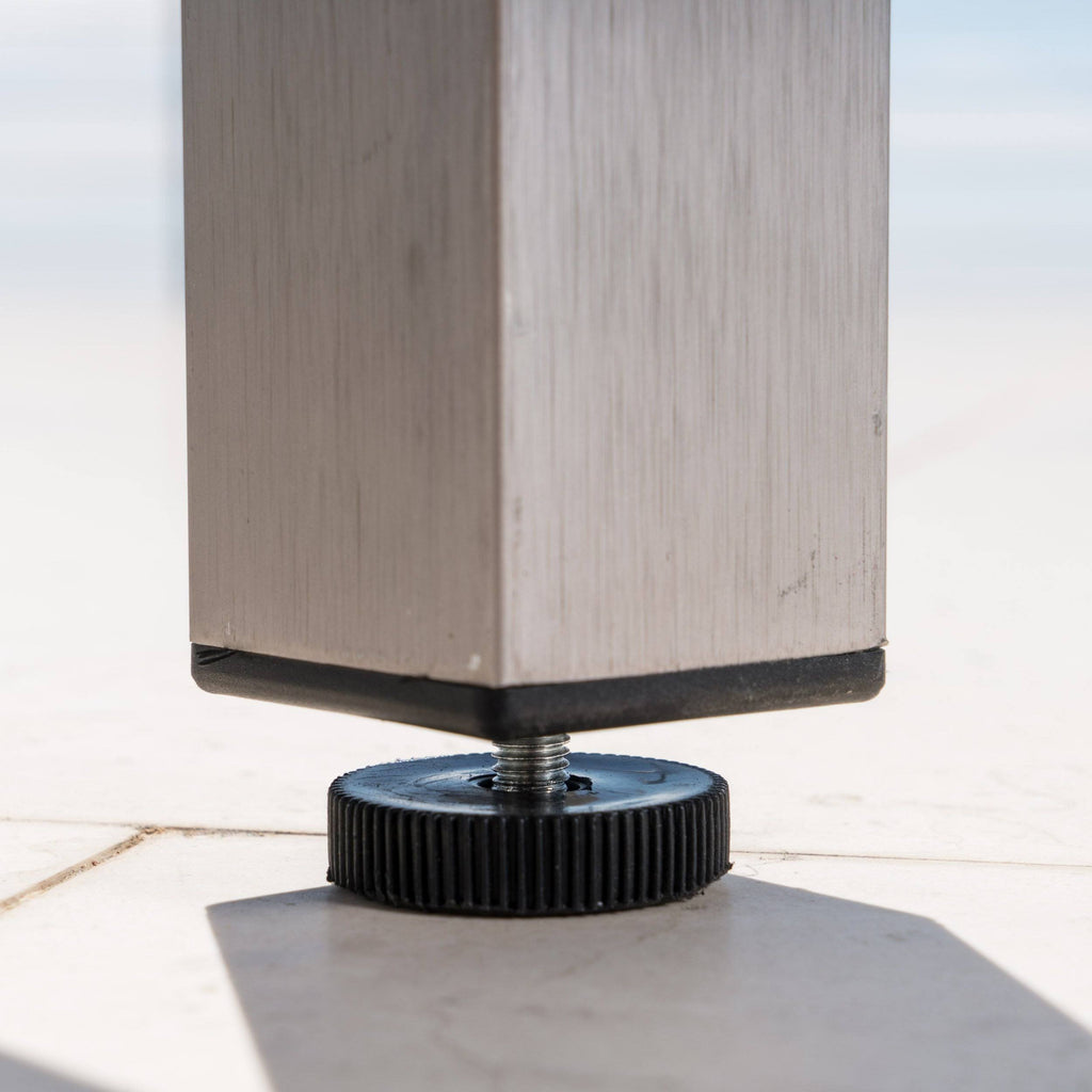 Square Aluminum Bar Table with Glass Top S68537