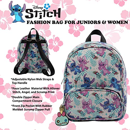Mini Backpack Purse with Allover Print, 10.5 Inch, Faux Leather R9656