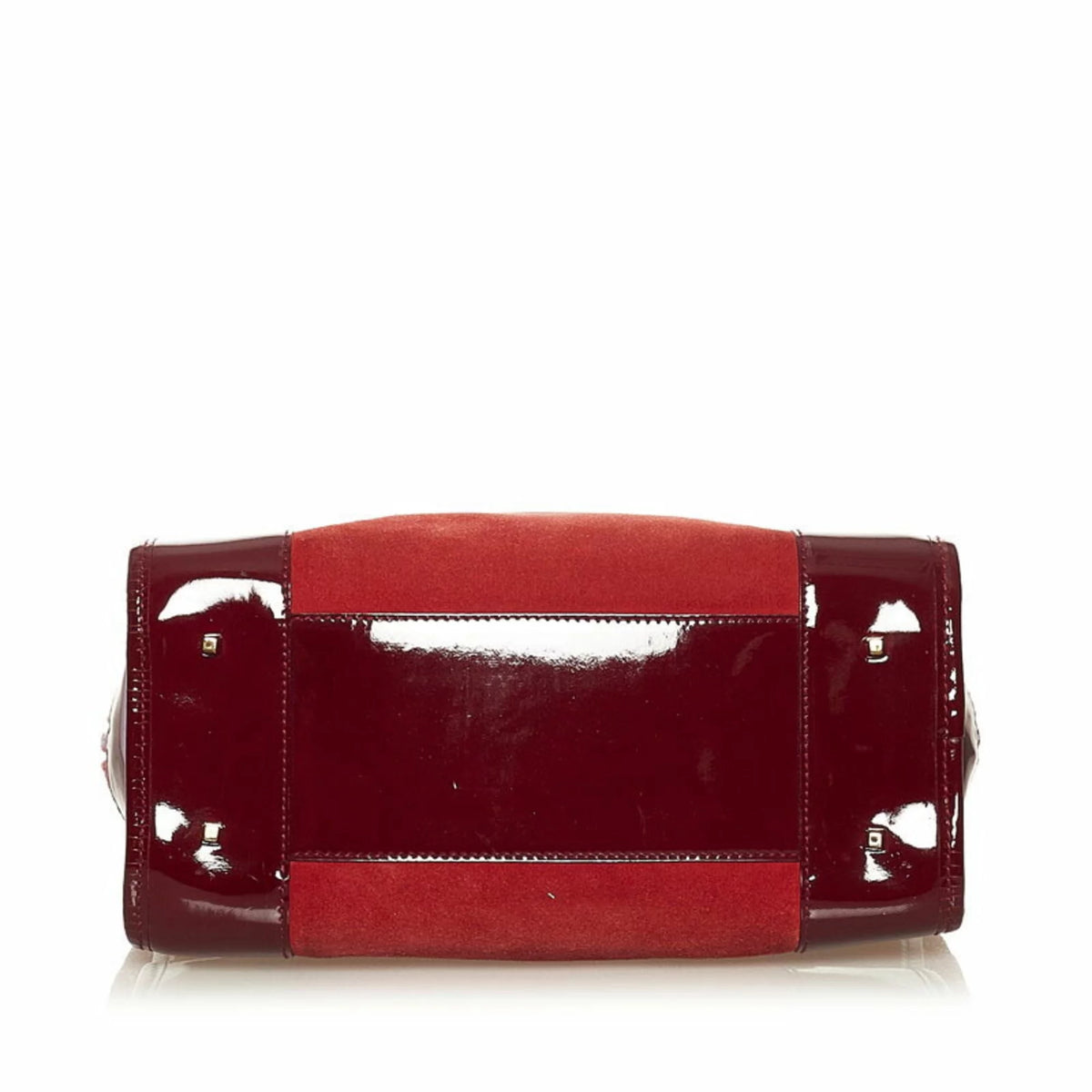 Red Suede Enamel Handbag N6867