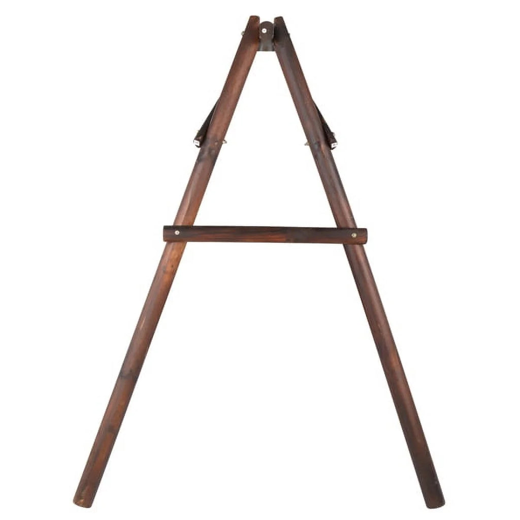 6.5ft Hardwood Patio Swing with Stand, Carbonized F6142