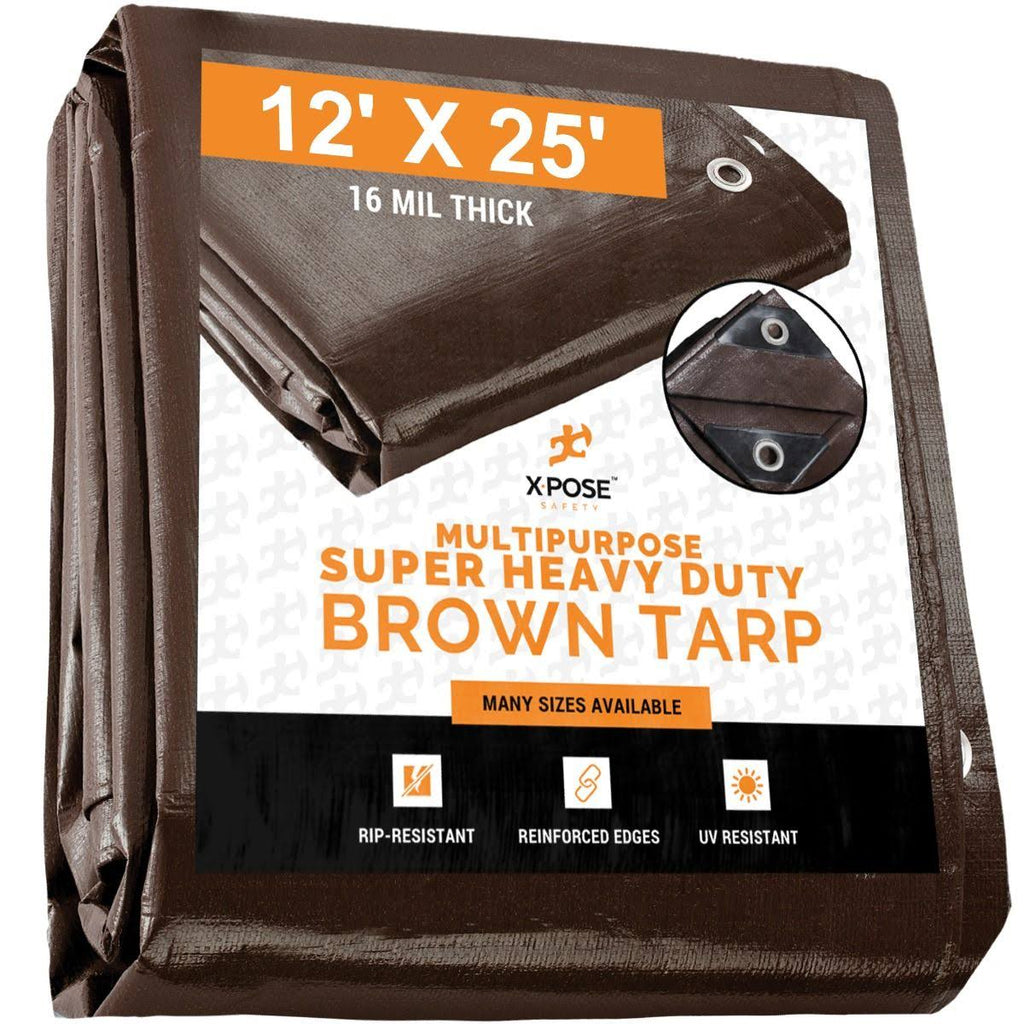 Heavy Duty Brown Poly Tarps 12 x 25 Case of 2 Z94338