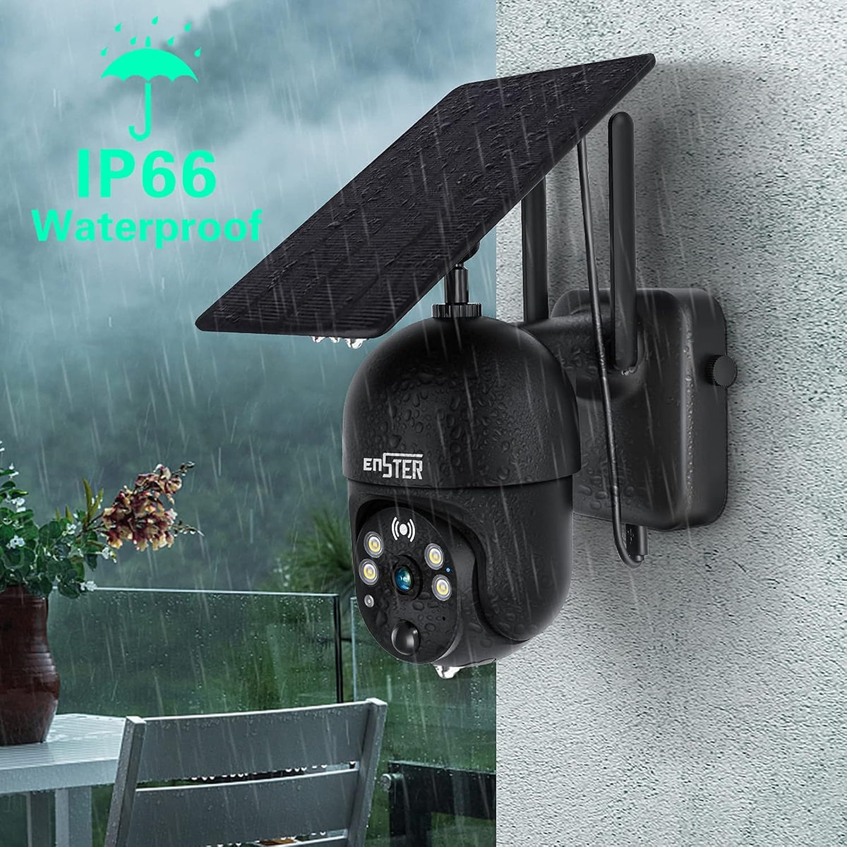 Wireless 360° PTZ 15000mAh Battery Powered Security Camera with Spotlight I388612