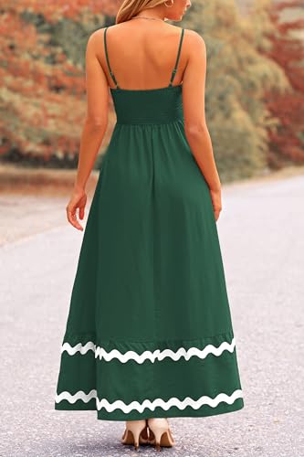 Summer Flowy Maxi Dress Sleeveless Spaghetti Strap D35621